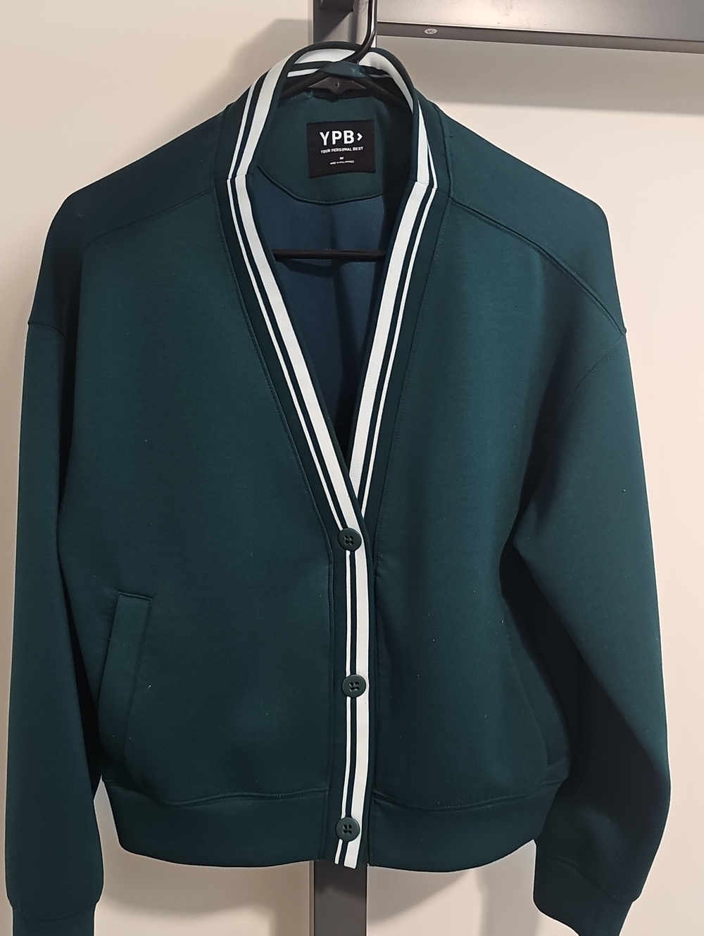 Abercrombie & Fitch YPB Bomber Jacket with Contrast Stripe Trim